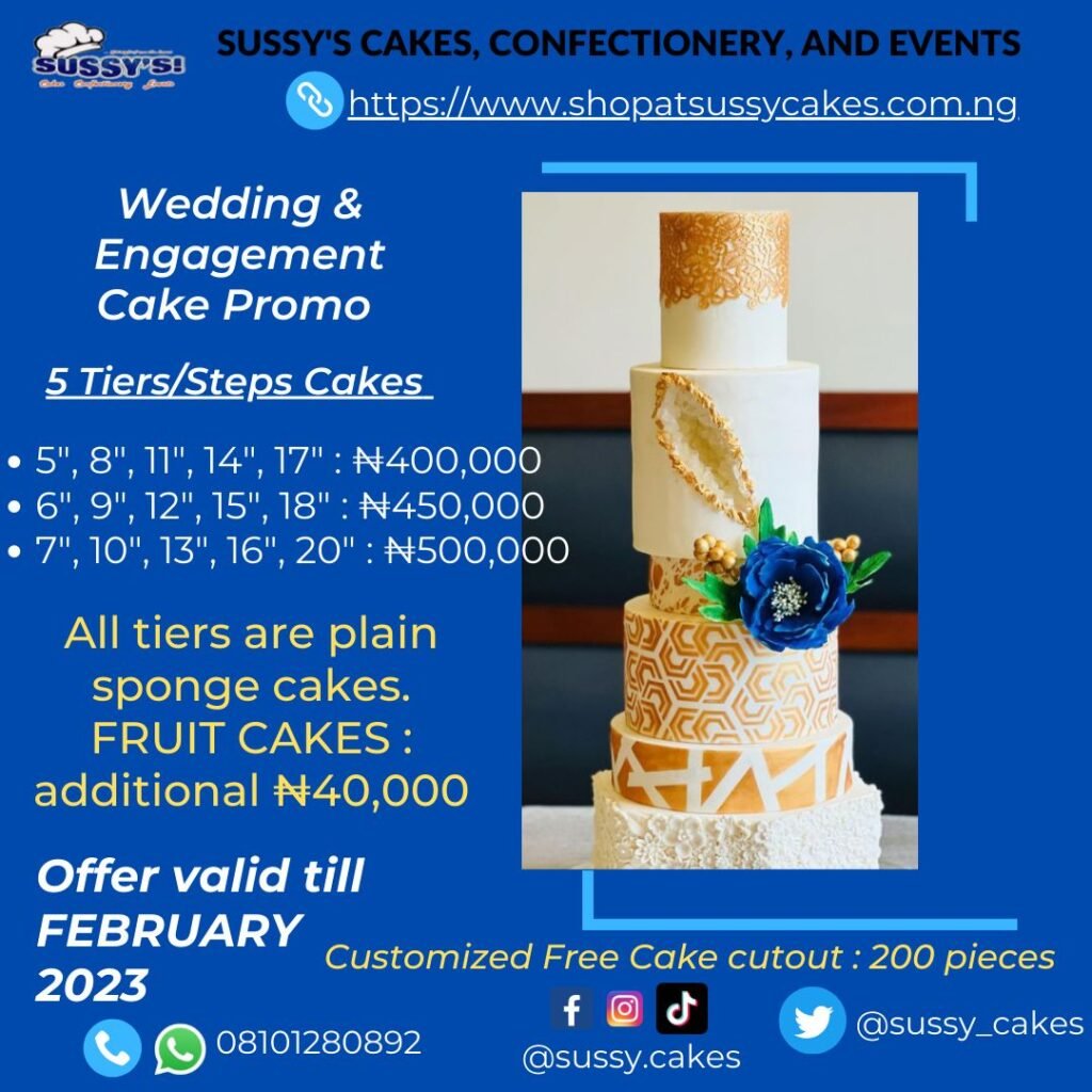Wedding cake in Lagos and Ibadan 