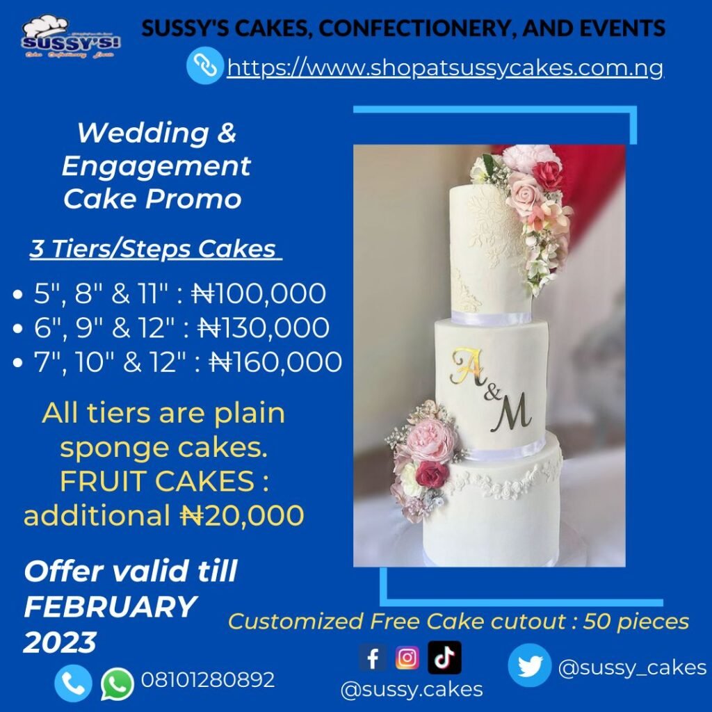 Wedding cake in Lagos and Ibadan 