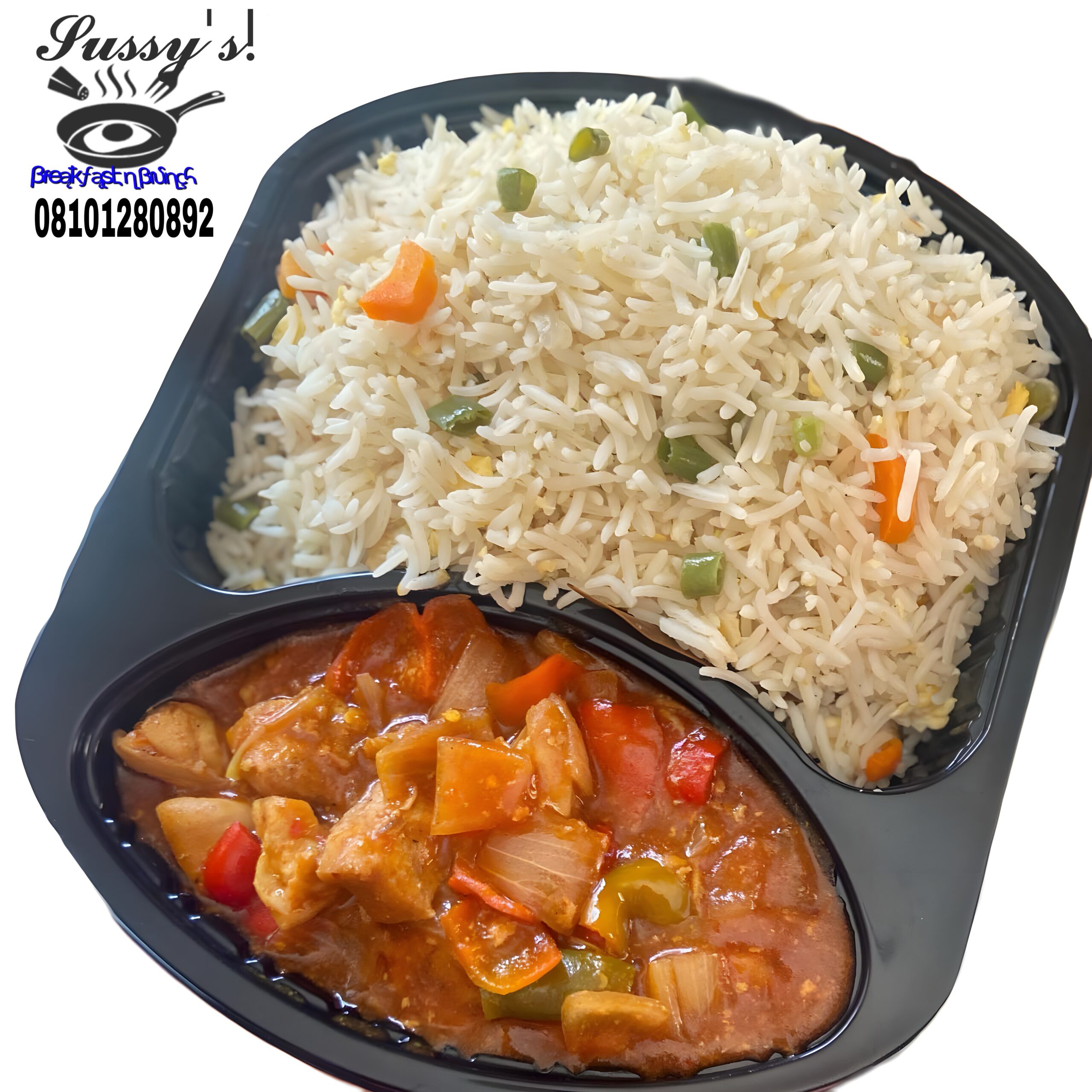Chinese Rice with Sweet and Sour Chicken Sauce