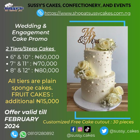 2023/2024 Wedding Cake Promo in Lagos and Ibadan