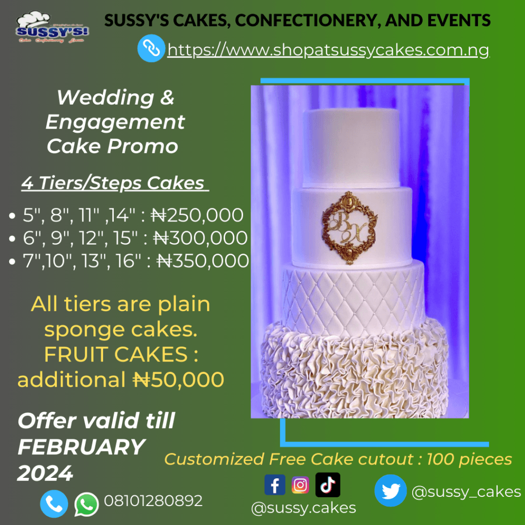 2023/2024 Wedding Cake Promo in Lagos and Ibadan