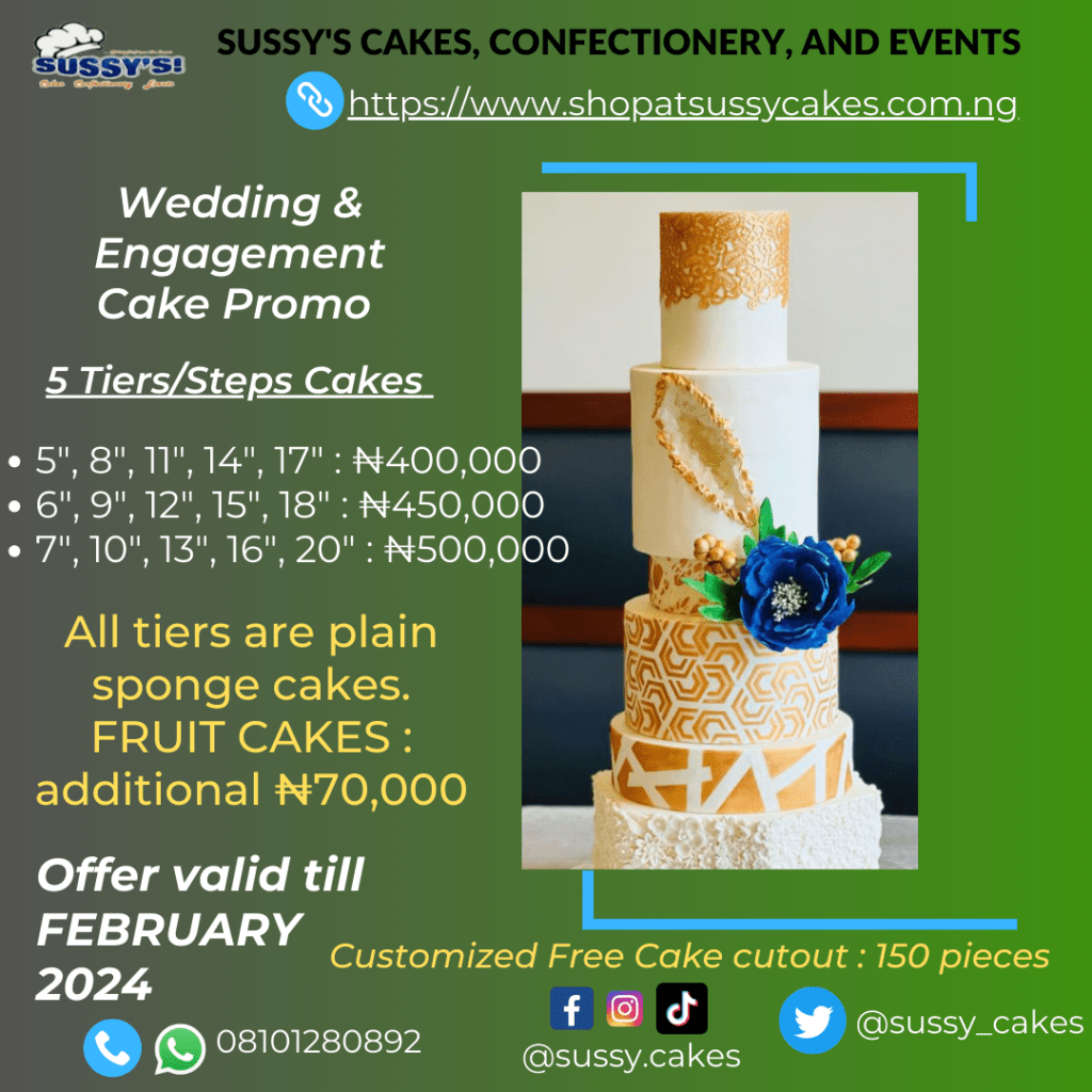 2023/2024 Wedding Cake Promo in Lagos and Ibadan